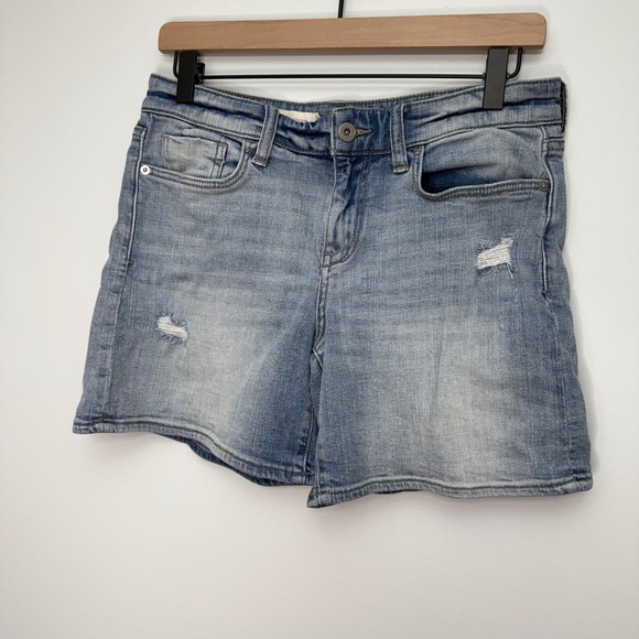Pilcro and the Letterpress Slim Boyfriend Distressed Denim Jean Shorts 26 Anthro - Picture 1 of 6